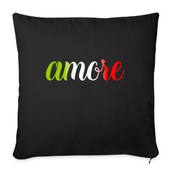 amore - Italia - Italy - Love - Liebe - Sofa pillowcase 17,3'' x 17,3'' (45 x 45 cm) - black - Front
