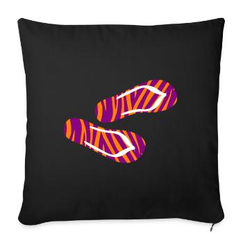 Zebra Safari Pattern Flip Flops Slippers Holiday Fun - Sofa pillowcase 17,3'' x 17,3'' (45 x 45 cm) - black - Front
