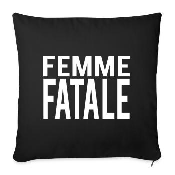 Affiche Femme Fatale en Noir et Blanc - Housse de coussin décorative 45 x 45 cm - noir - Devant