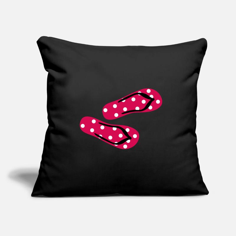 Babouches Toadstool Tongs Points Dots Été Housse de coussin décorative 45 x 45 cm