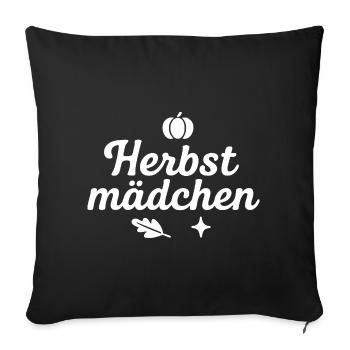 Autumn girl nature motif design - Sofa pillowcase 17,3'' x 17,3'' (45 x 45 cm) - black - Front