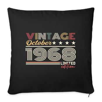 October 1968 Retro Anniversary 1968 October 1968 - Sofa pillowcase 17,3'' x 17,3'' (45 x 45 cm) - black - Front