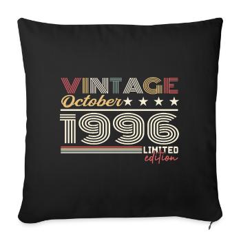 October 1996 Retro Anniversary 1996 October 1996 - Sofa pillowcase 17,3'' x 17,3'' (45 x 45 cm) - black - Front