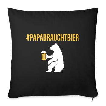 Amateur de bière PAPABRAUCHT bière Funny - Housse de coussin décorative 45 x 45 cm - noir - Devant