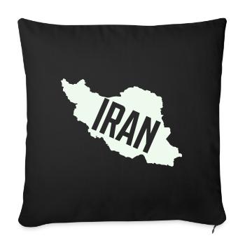 Iran Map Bold Typography - Sofa pillowcase 17,3'' x 17,3'' (45 x 45 cm) - black - Front
