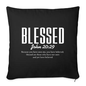 John 20:29 Apparel - Sofa pillowcase 17,3'' x 17,3'' (45 x 45 cm) - black - Front