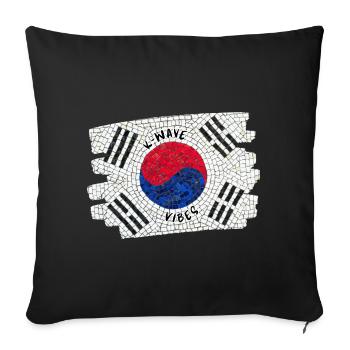 K-Wave Vibes Korea Flag Mosaic Design - Sofa pillowcase 17,3'' x 17,3'' (45 x 45 cm) - black - Front