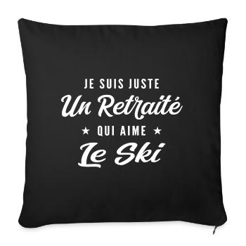 Retired ski enthusiast - Sofa pillowcase 17,3'' x 17,3'' (45 x 45 cm) - black - Front