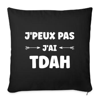 J'ai TDAH Punch Line Audacieuse - Housse de coussin décorative 45 x 45 cm - noir - Devant