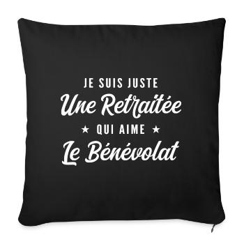 Retraitée Amoureuse du Bénévolat - Housse de coussin décorative 45 x 45 cm - noir - Devant