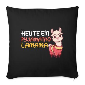 Future maman AUJOURD’HUI PYJAMA DAY LAMAMA Drôle - Housse de coussin décorative 45 x 45 cm - noir - Devant