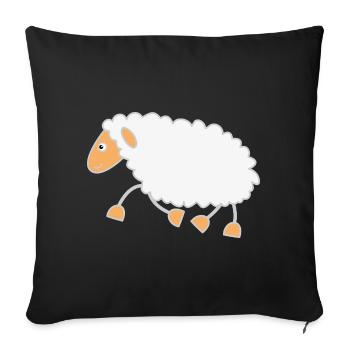 Sheep trots to the shepherd - Sofa pillowcase 17,3'' x 17,3'' (45 x 45 cm) - black - Front