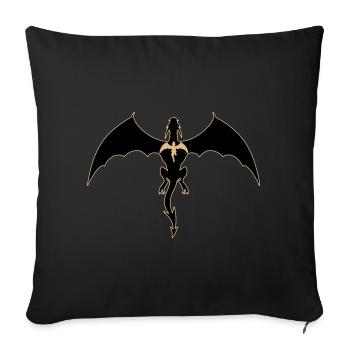 fourth wing dragon - Sofa pillowcase 17,3'' x 17,3'' (45 x 45 cm) - black - Front