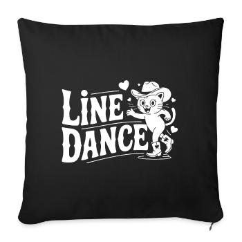 Line Dance Cat Silhouette - Sofa pillowcase 17,3'' x 17,3'' (45 x 45 cm) - black - Front