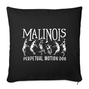 Chien Belge Malinois à Mouvement Perpétuel - Housse de coussin décorative 45 x 45 cm - noir - Devant
