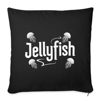 Jellyfish Jellyfish Sea Ocean Underwater Medusa - Sofa pillowcase 17,3'' x 17,3'' (45 x 45 cm) - black - Front