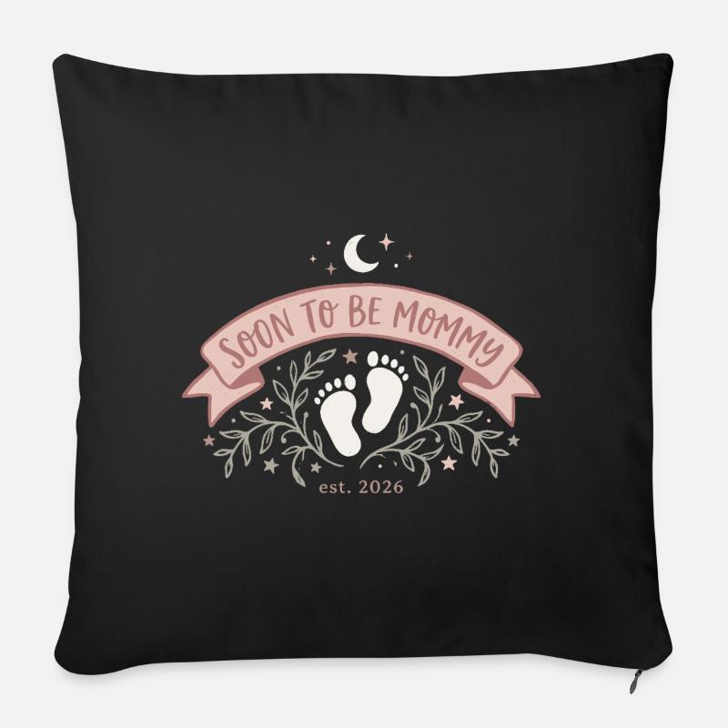 Future Maman – Bald Mama Banner - Housse de coussin décorative 45 x 45 cm - noir