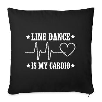 Line Dance Cardio Motif - Sofa pillowcase 17,3'' x 17,3'' (45 x 45 cm) - black - Front