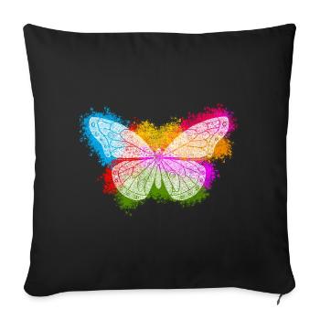 Zentangle-Schmetterling - Sofakissenbezug 45 x 45 cm - Schwarz - Vorne