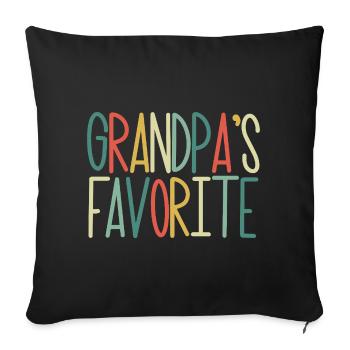 Petit-enfant préféré Drôle de grand-père préféré - Housse de coussin décorative 45 x 45 cm - noir - Devant