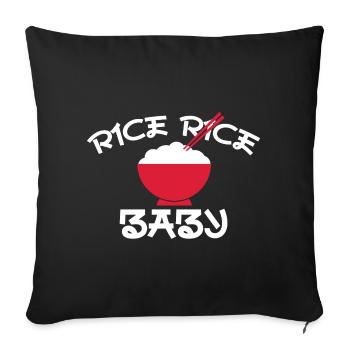 Rice Rice Baby Red Bowl Design - Sofakissenbezug 45 x 45 cm - Schwarz - Vorne