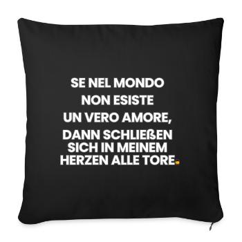 Comptine italieno-allemande 1 (Ver. A) - Housse de coussin décorative 45 x 45 cm - noir - Devant