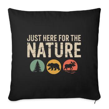 Juste ici pour la nature : silhouettes de la faune - Housse de coussin décorative 45 x 45 cm - noir - Devant