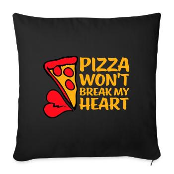 Pizza Won't Break My Heart Food Love Humor - Sofa pillowcase 17,3'' x 17,3'' (45 x 45 cm) - black - Front