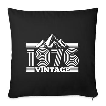 Vintage 50. Geburtstag Jahrgang 1976 Camping Berge - Sofakissenbezug 45 x 45 cm - Schwarz - Vorne