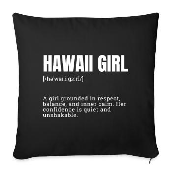 Hawaii Girl Typo Design - Sofa pillowcase 17,3'' x 17,3'' (45 x 45 cm) - black - Front