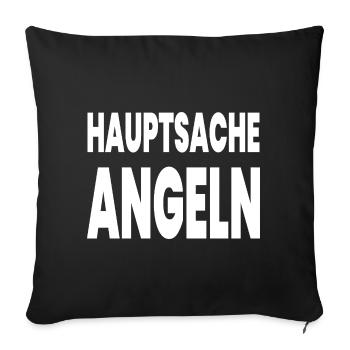 Angeln - Sofakissenbezug 45 x 45 cm - Schwarz - Vorne