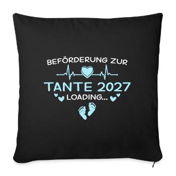Annonce de grossesse cardiaque de tante 2027 - Housse de coussin décorative 45 x 45 cm - noir - Devant