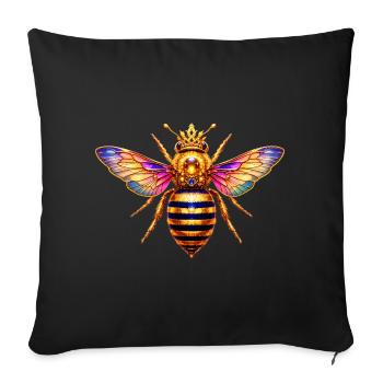 Queen Bee Bienenkönigin - Sofa pillowcase 17,3'' x 17,3'' (45 x 45 cm) - black - Front