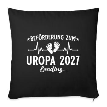 Beförderung zum Uropa 2027 Loading Geschenk - Sofakissenbezug 45 x 45 cm - Schwarz - Vorne