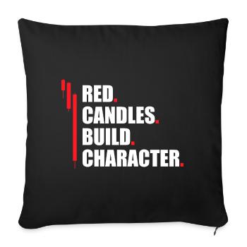 Red candles build character Stock market trader - Sofa pillowcase 17,3'' x 17,3'' (45 x 45 cm) - black - Front