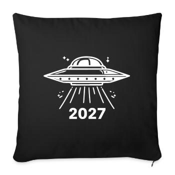 UFO white - Sofa pillowcase 17,3'' x 17,3'' (45 x 45 cm) - black - Front
