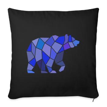 Geometric Bear in Mosaic - Sofa pillowcase 17,3'' x 17,3'' (45 x 45 cm) - black - Front