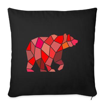 Geometric Bear in Mosaic - Sofa pillowcase 17,3'' x 17,3'' (45 x 45 cm) - black - Front