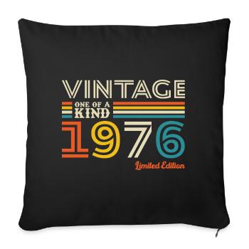 1976 Vintage Retro Geburtstagsgeschenk - Sofakissenbezug 45 x 45 cm - Schwarz - Vorne