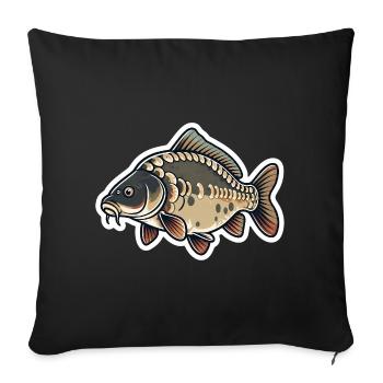 Mirror Carp Cartoon – Cute Carp Fishing Design - Sofa pillowcase 17,3'' x 17,3'' (45 x 45 cm) - black - Front