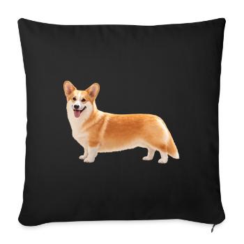 Corgi Pembroke - Housse de coussin décorative 45 x 45 cm - noir - Devant