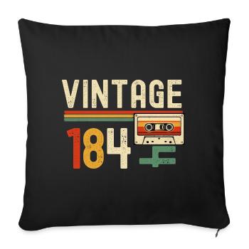 Vintage 84 Cassette Arc en Ciel - Housse de coussin décorative 45 x 45 cm - noir - Devant