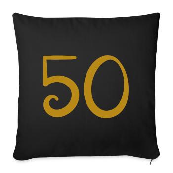 50 - Housse de coussin décorative 45 x 45 cm - noir - Devant