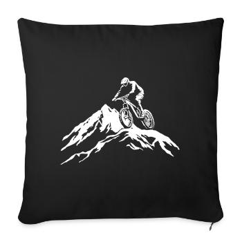 Mountain bike - Sofa pillowcase 17,3'' x 17,3'' (45 x 45 cm) - black - Front