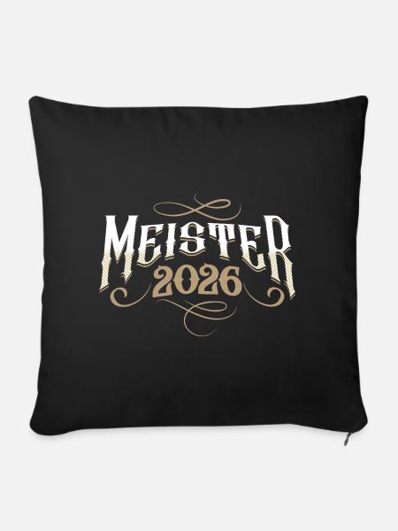 Meister 2026 - Sofakissenbezug 45 x 45 cm - Schwarz