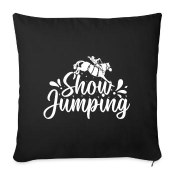 Hobby Horse Rider Show Jumping English Riding - Sofa pillowcase 17,3'' x 17,3'' (45 x 45 cm) - black - Front