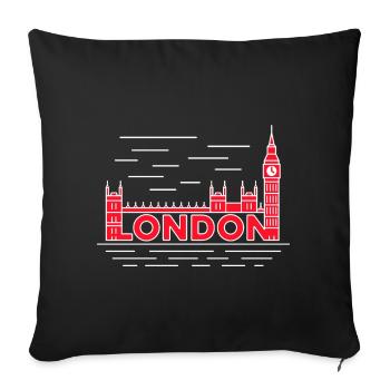 London Skyline Bold Red - Sofa pillowcase 17,3'' x 17,3'' (45 x 45 cm) - black - Front