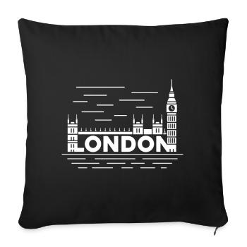 London Skyline Typography - Sofa pillowcase 17,3'' x 17,3'' (45 x 45 cm) - black - Front