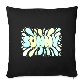 Bright Pastel Sun - Sofa pillowcase 17,3'' x 17,3'' (45 x 45 cm) - black - Front