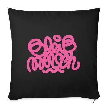 Bleib_Mensch - Housse de coussin décorative 45 x 45 cm - noir - Devant